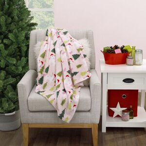Parent's Choice Holiday Unicorns Plush Baby Blanket, 30" x 36" Pink - NEW